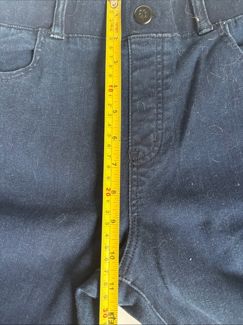 Betabrand dark wash straight leg 4-pocket blue jeans stretch waistband - Picture 16 of 16